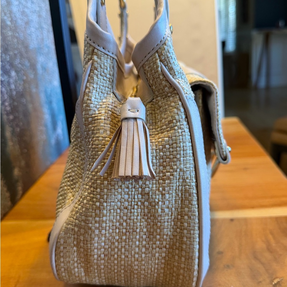 Cole Haan Vintage Late 1990s Woven Straw Satchel - Picture 5 of 16